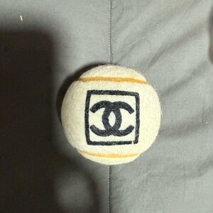 CHANEL White and Gold Tennis Ball
